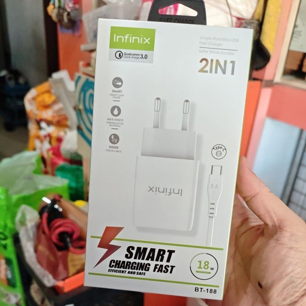 CHARGER INFINIX TYPE C 18 WATT ORIGINAL INFINIX ADAPTER + KABEL TYPE C