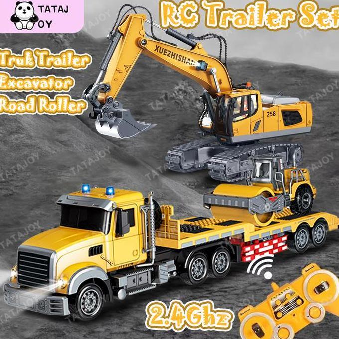 [TATAJOY]Mobil Remote Control Trailer Set Besar RC Truk Trailer & RC Excavator