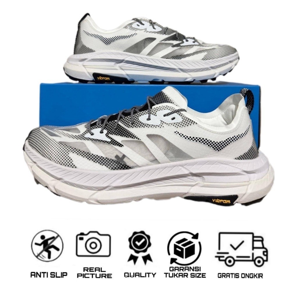 Sepatu Sneakers Putih Anti Slip Vibram Model Lace Pria Wanita