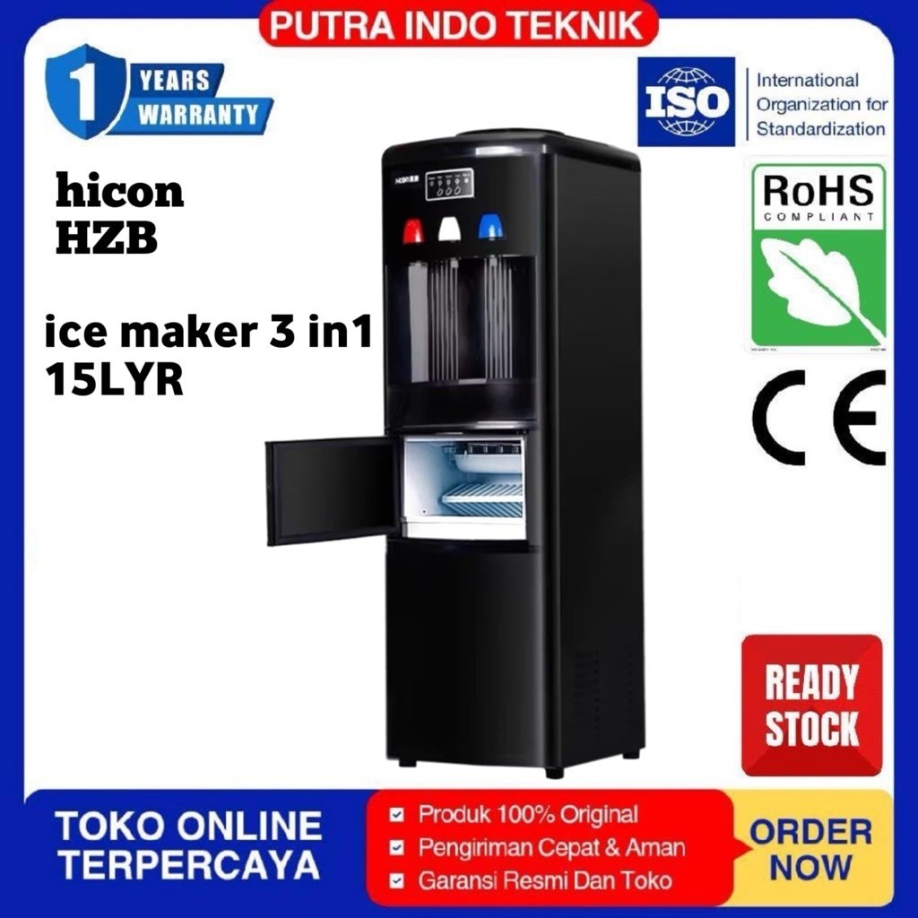 HICON  ICE CUBE MACHINE MAKER DISPENSER 3IN1 Hicon mesin es batu Dispenser ice maker Cube Machine 3i