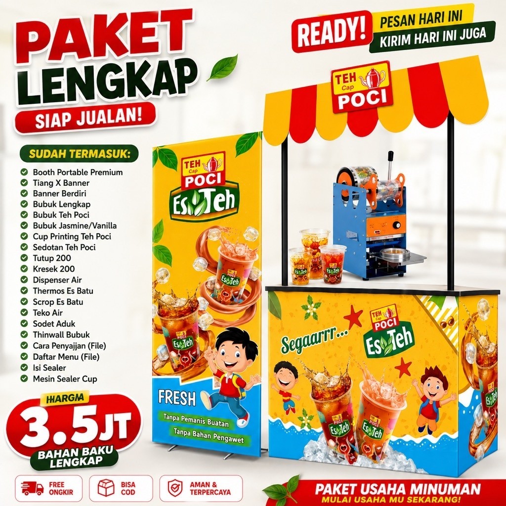 (COD) PAKET USAHA MINUMAN ES TEH POCI FRANCHISE MINUMAN TERMURAH