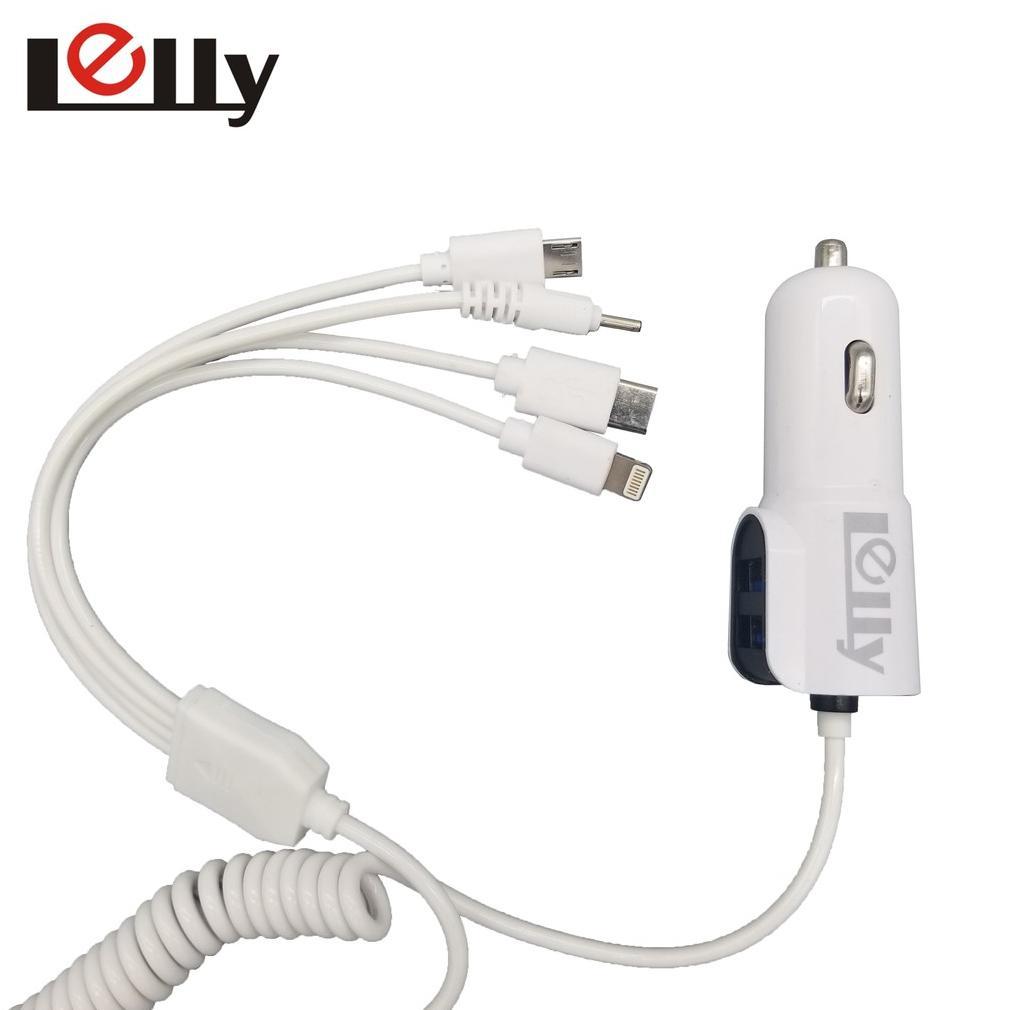 Lelly Adapter Car Charger Mobil Quick Fast Charging Mobil Saver dengan kabel