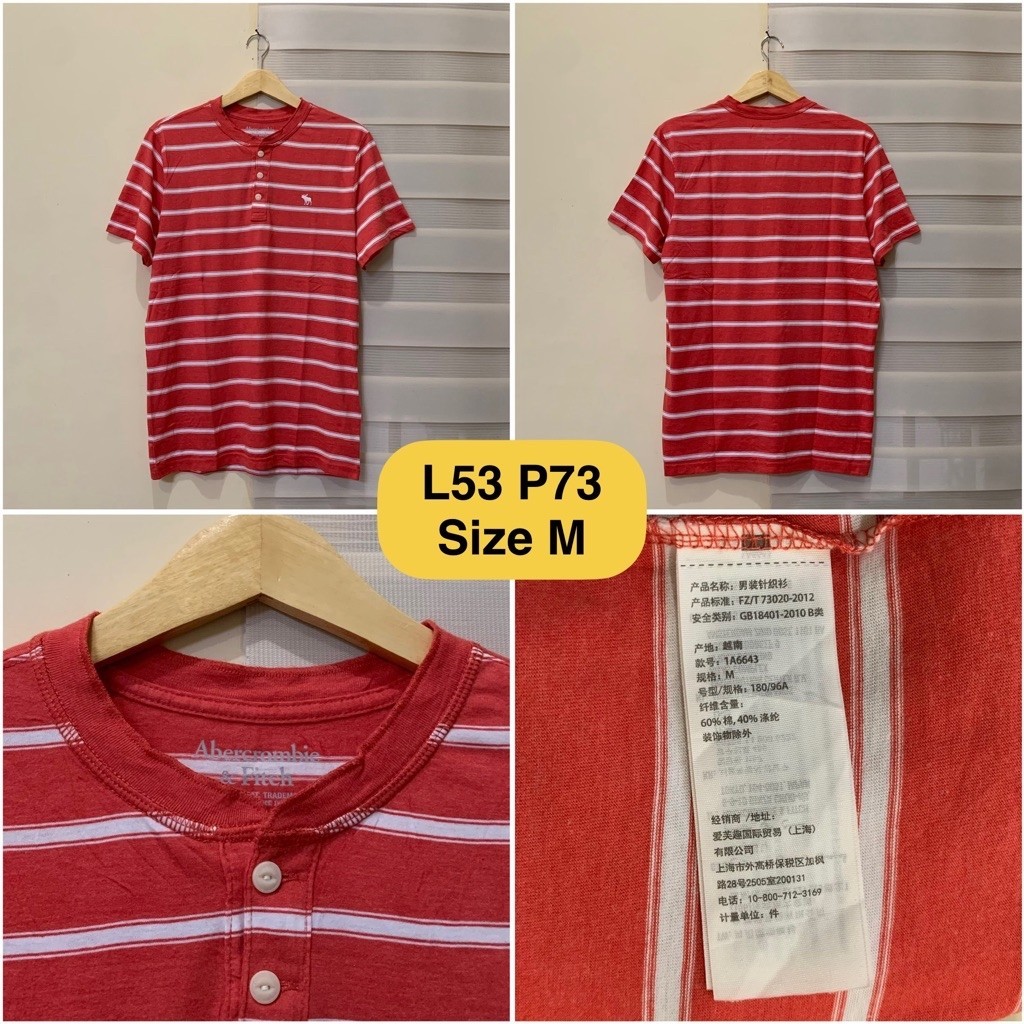 Kaos Abercrombie & Fitch Salur Original