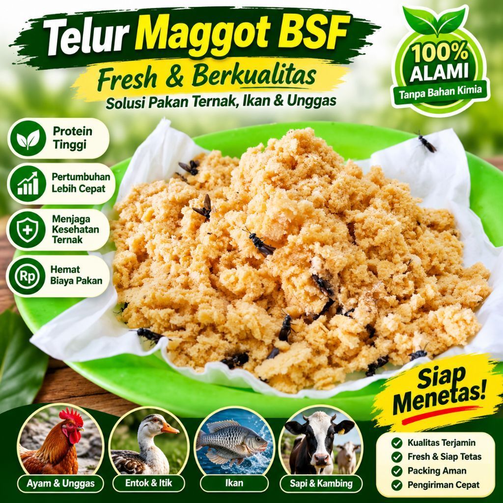 telur bsf 25 grm.telur maggot bsf fresh