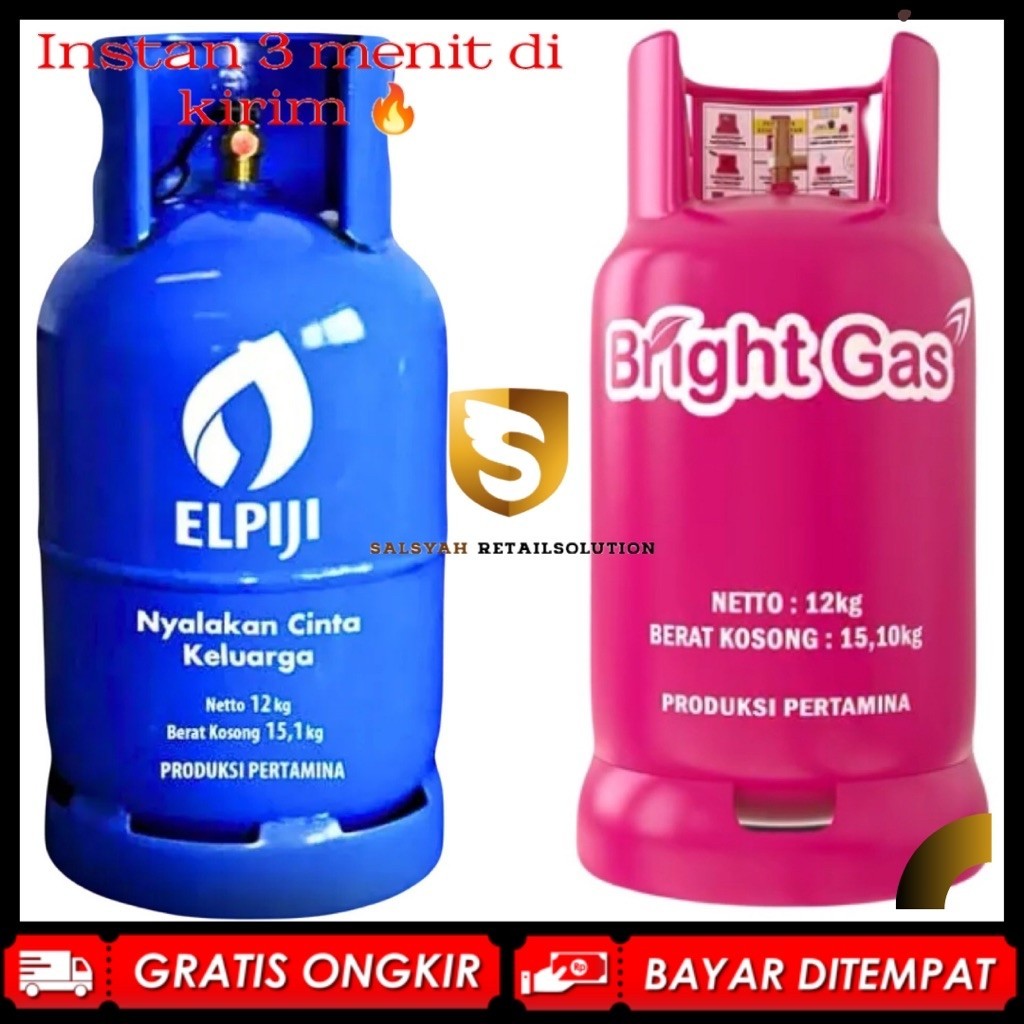 Tabung Gas 12kg (KOSONGAN) Tabung Bright Gas 12kg Tabung 12kg Tabung Gas Elpiji 12kg Tabung Gas LPG 