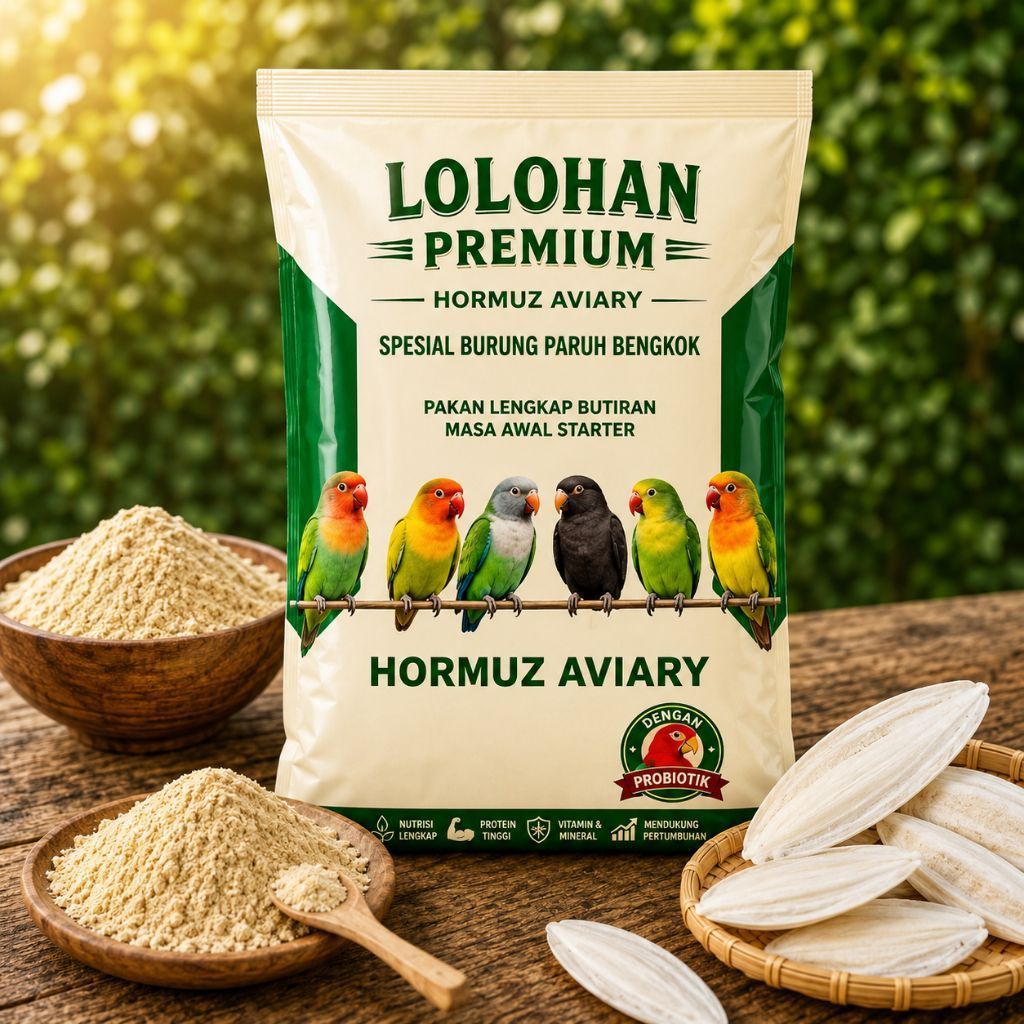 Bubur Loloh Burung , Bubur Lolohan Premium , Lolohan Burung Paruh Bengkok , Falk ,Lovebird ,Parkit ,