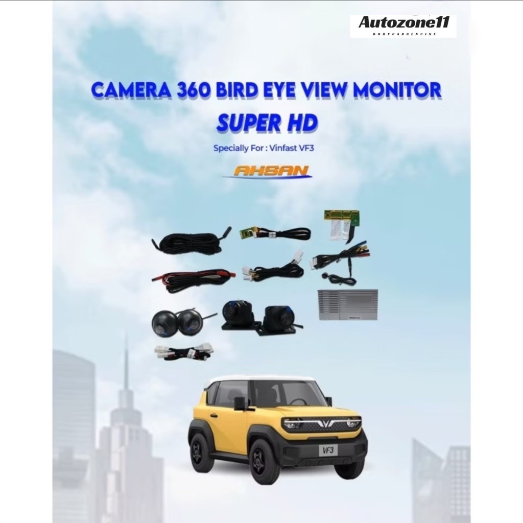 Camera 360 Bird Eye View Monitor Super HD untuk Vinfast VF3 set kamera mobil