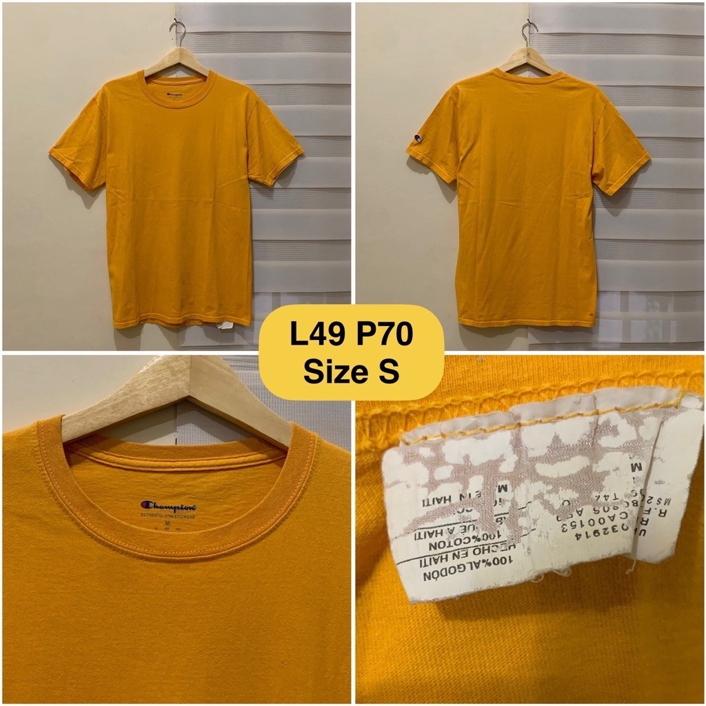 Kaos T-Shirt Champion Kuning Original