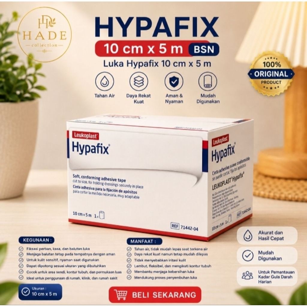 Plester Hypafix 10 cm x 5 m BSN - Plester Luka Hypafix 10 cm x 5 m