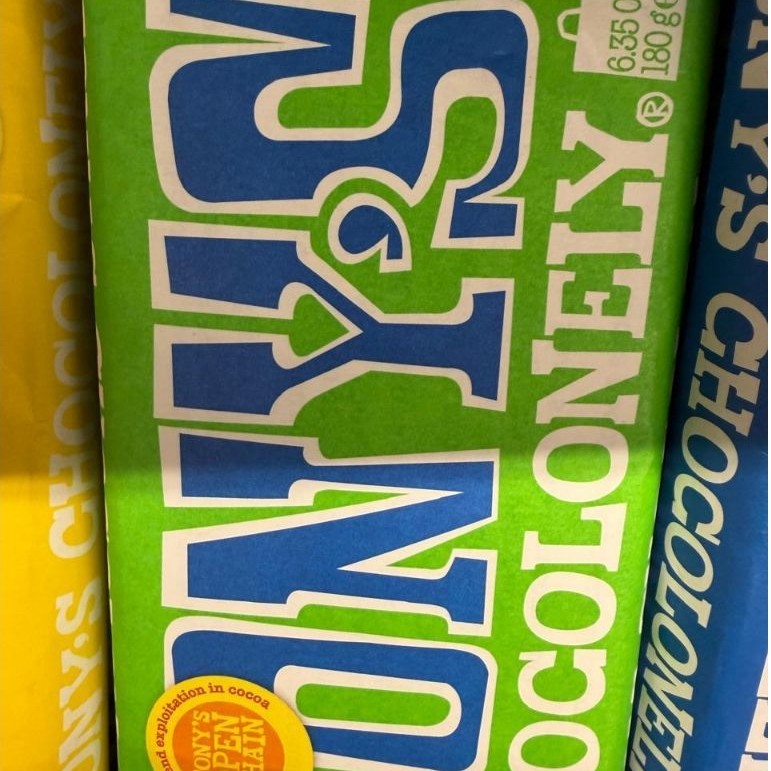 TONY'S MILK CHOCO NOUGAT. TONY'S ALMOND SEA SALT DARK CHOCOLATE. TONY'S DARK CHOCOLATE 70%. TONY'S M