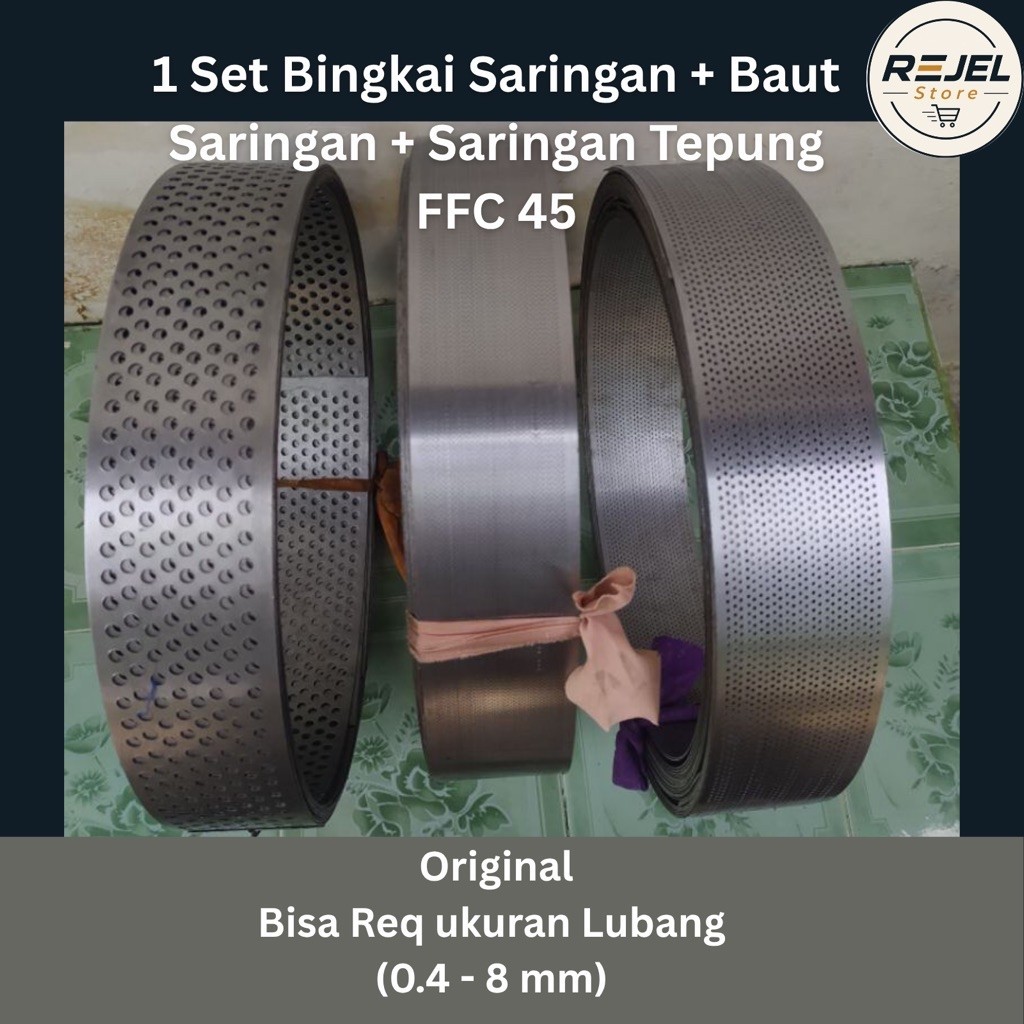 Bingkai Saringan + Baut Saringan + Saringan Tepung FFC 45 Disk Mill