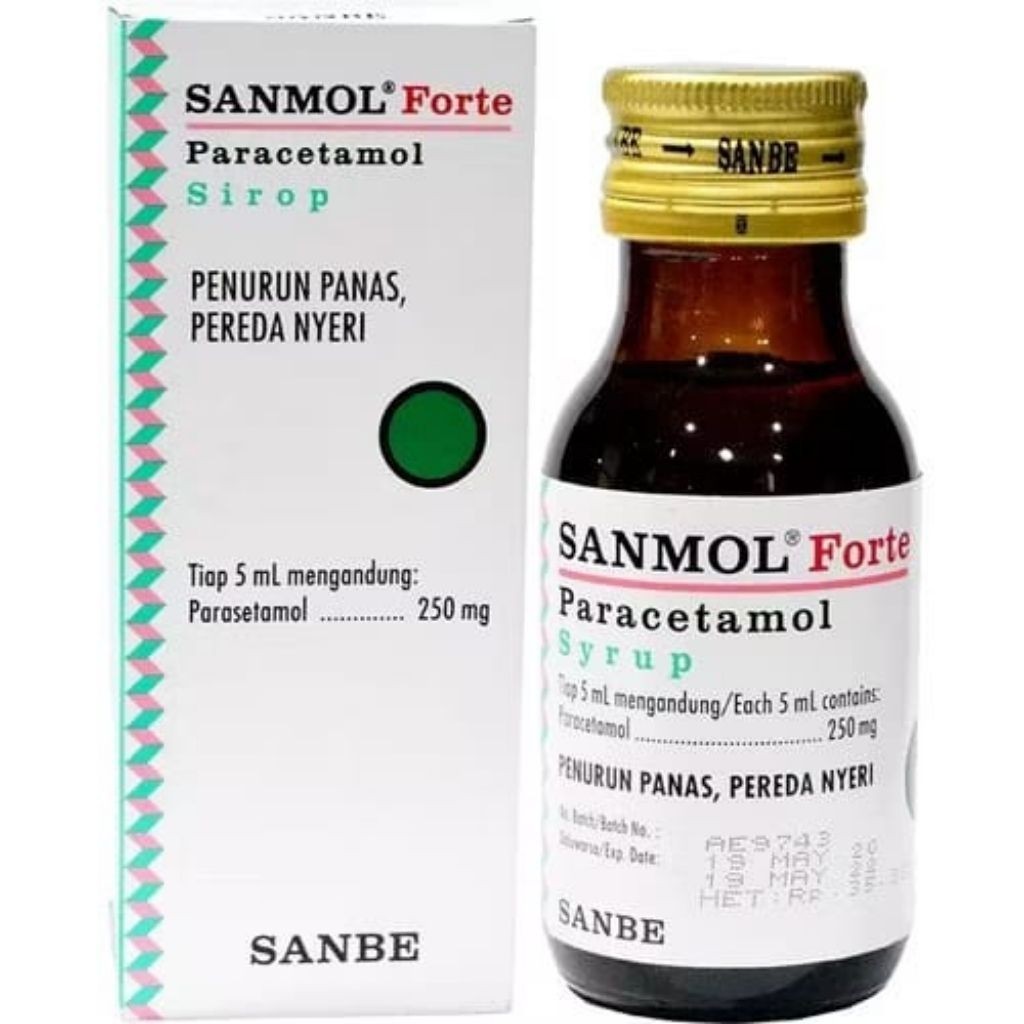 [APOTEK] Sanmol Forte Syrup 60ml Original Sanbe - Obat Demam Anak 250mg/5ml