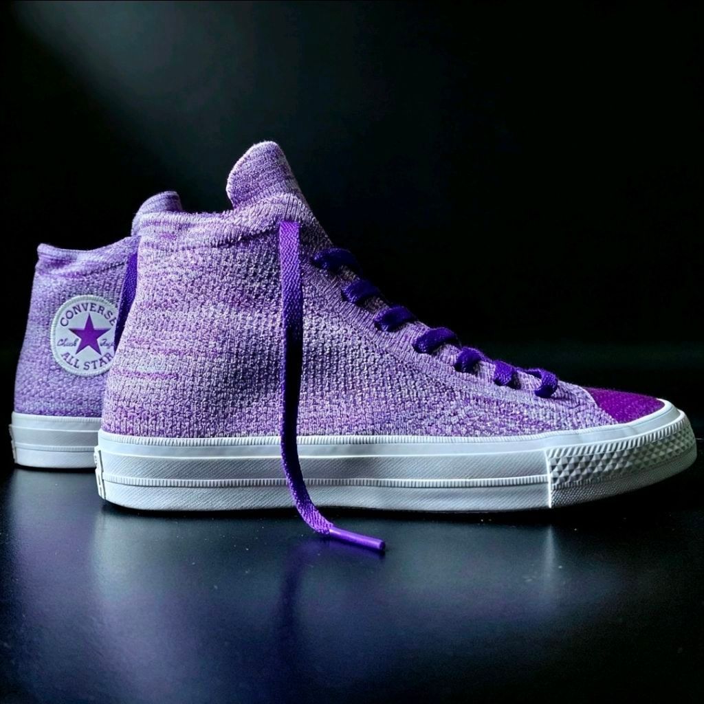Sepatu Nike x Converse Chuck Taylor All Star Flyknit High 'Hyper Grape | Size 41/260 | Lifestyle , C