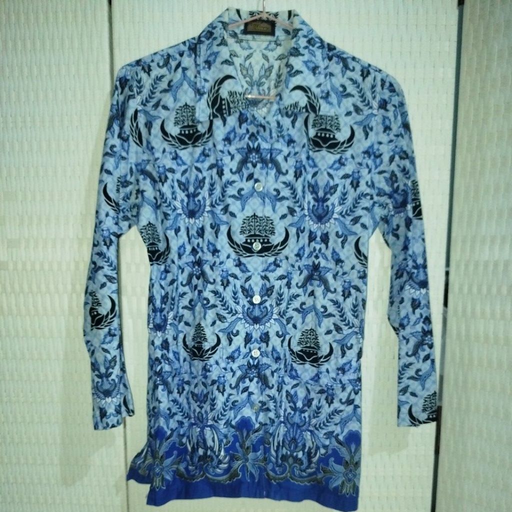 Preloved seragam PNS Batik Kopri Unisex Katun Motif Batik Ukuran S-LL5
