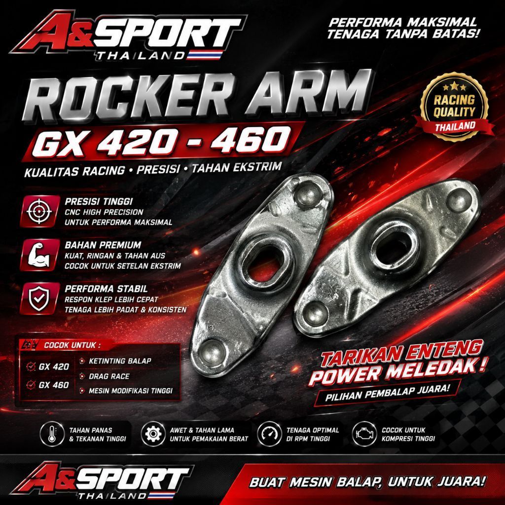 ROCKER ARM RACING THAILAND MESIN GX 200 & GX 460