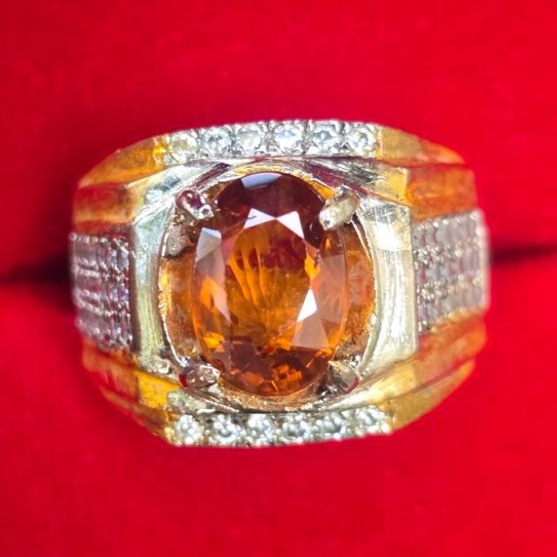 Natural Orange Zircon + Memo sky lab