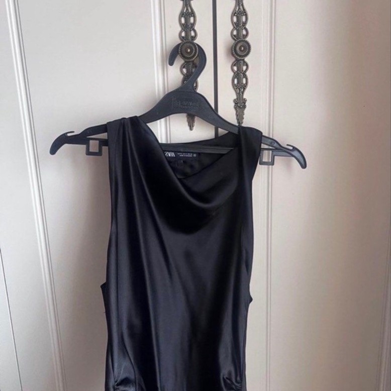 zara satin dress