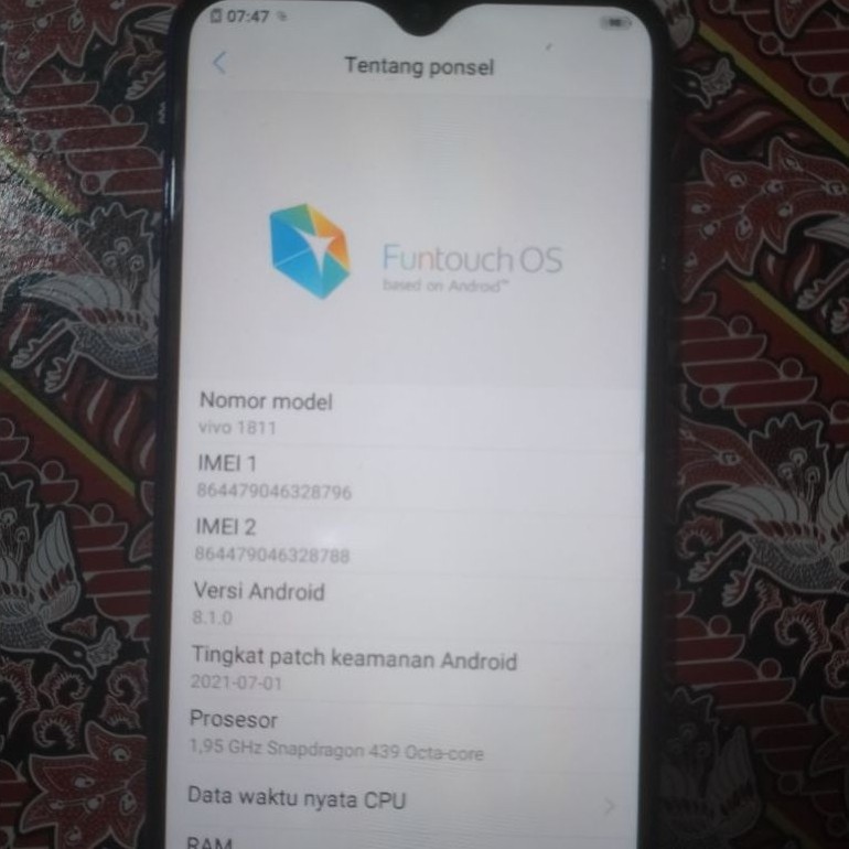 hp vivo y93 ram 3/32 gb seconde