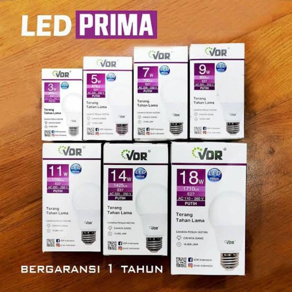 VDR LAMPU LED 7W 9W 11W 14W 18W 25W white bohlam
