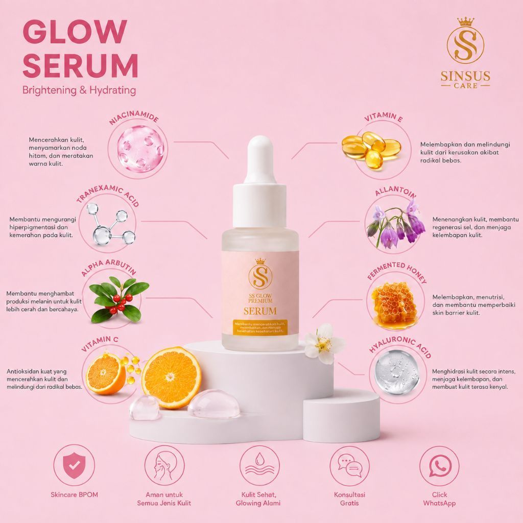 Sinsus SS Glow Premium Serum BPOM - pencerah & hydrating