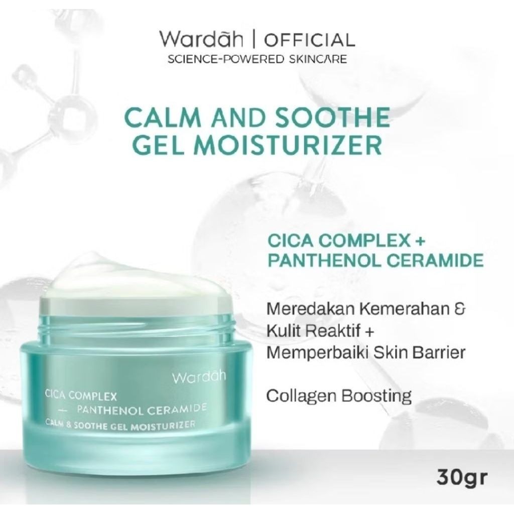 WARDAH CALM & SOOTHE + DEEP WATER RESTORE + DARK SPOT CORRECTOR GEL MOISTURIZER 30G