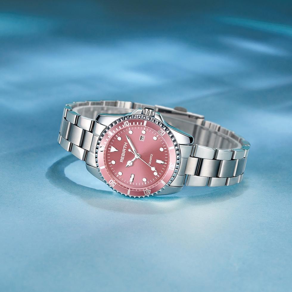 Best Seller Rebirth Jam Tangan Wanita Anti Air Mode Kalender Luminous 2011 Tali Stainless Steel