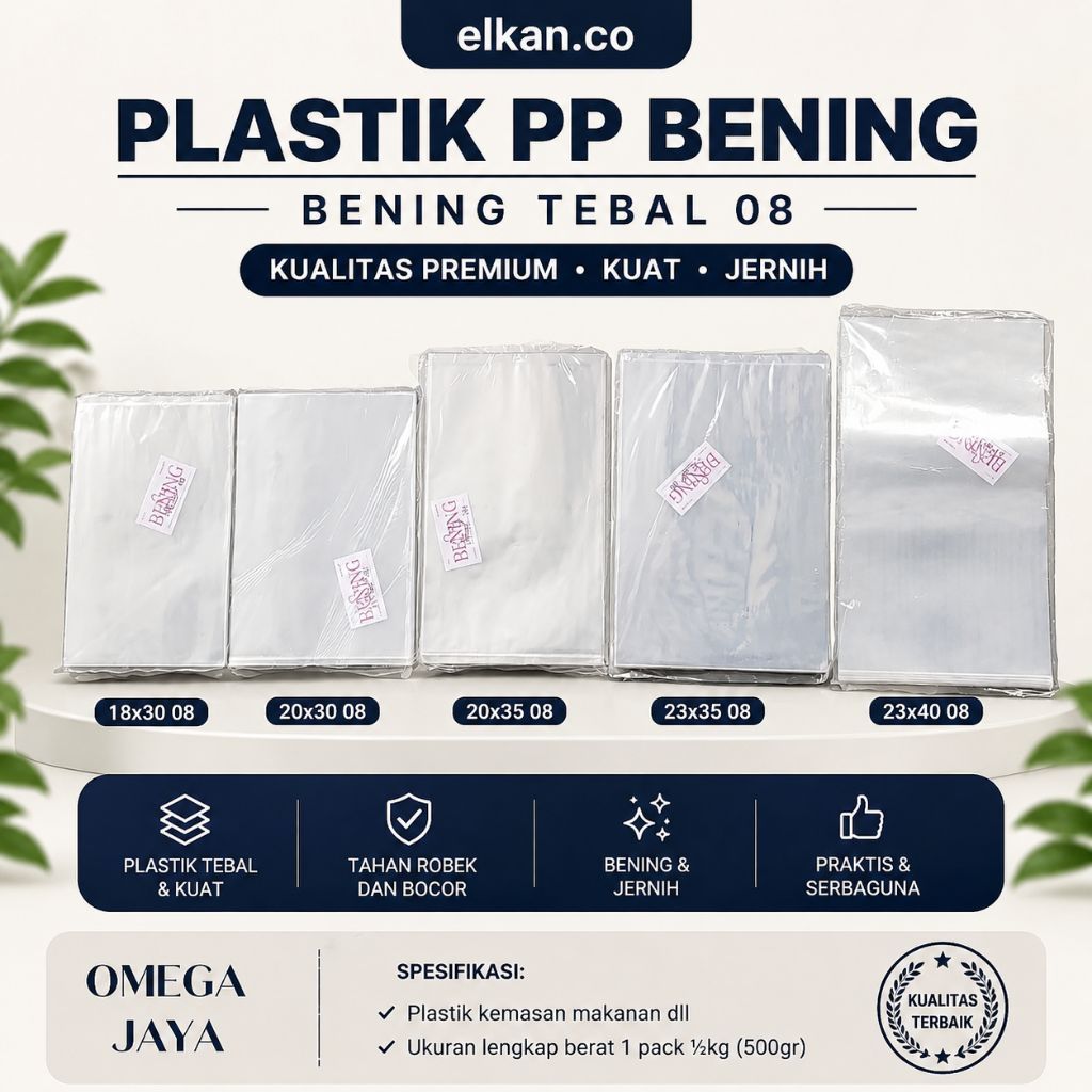 Plastik PP bening tebal 08 10x15 10x20 11x20 12x18 12x20 12x25 Kantong Bening kemasan makanan