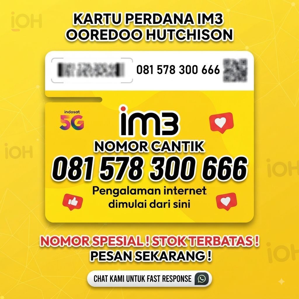 NOMOR CANTIK TRIPEL KARTU INDOSAT 3G 30 HARI/PERDANA CANTIK TRIPEL INDOSAT IM3 3GB  30HARI