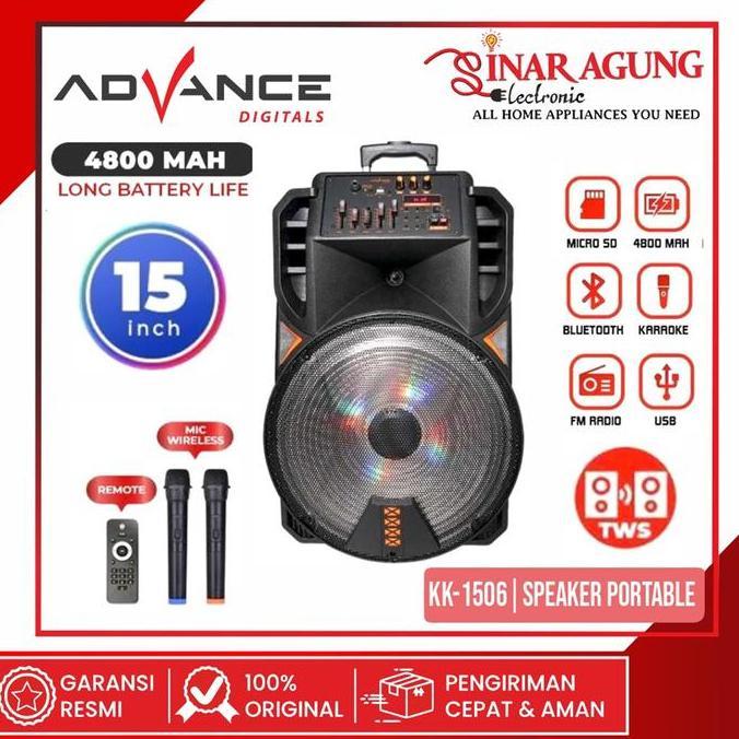 IROSAKA ADVANCE K1506 | K-1506 SPEAKER BLUETOOTH KARAOKE - GARANSI RESMI