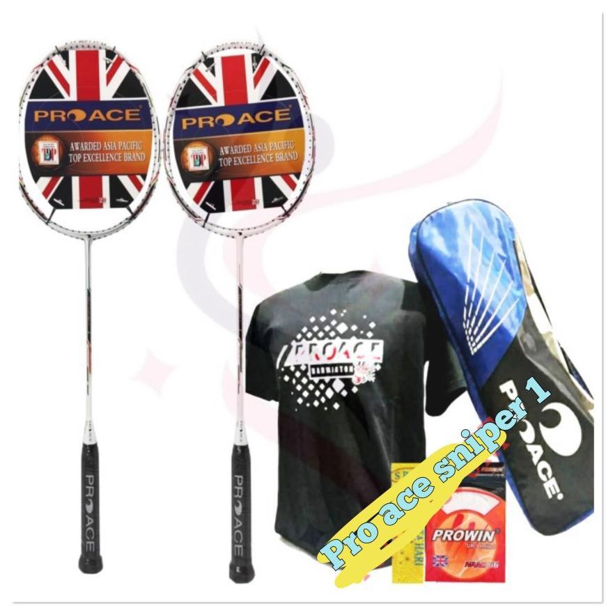 Raket Badminton PRO ACE SNIPER 1 komplit set +tas ORIGINAL