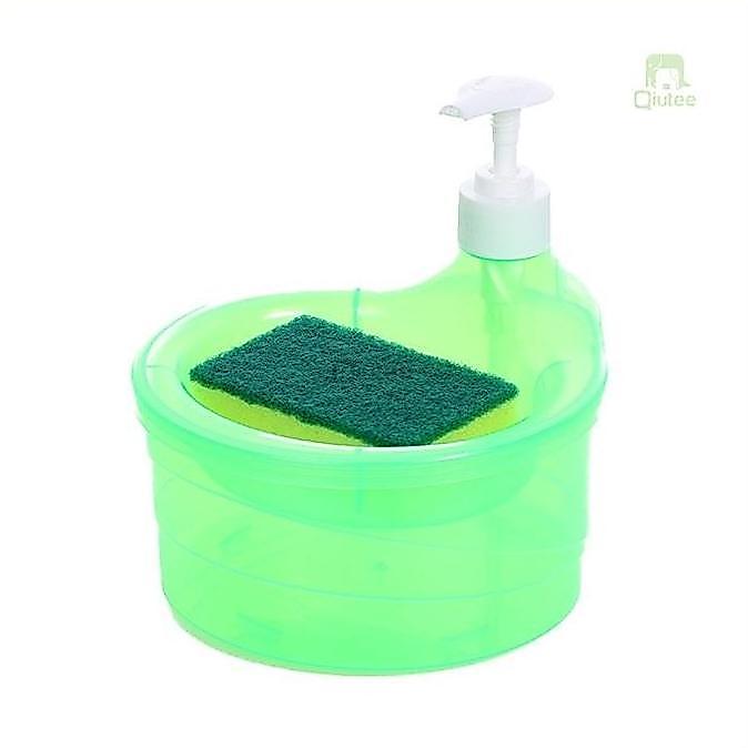 Promo MEIMEI Tempat Sabun Cuci Piring + Spons / Wadah Sunlight Model Bulat / Dispenser Botol Soap Pu