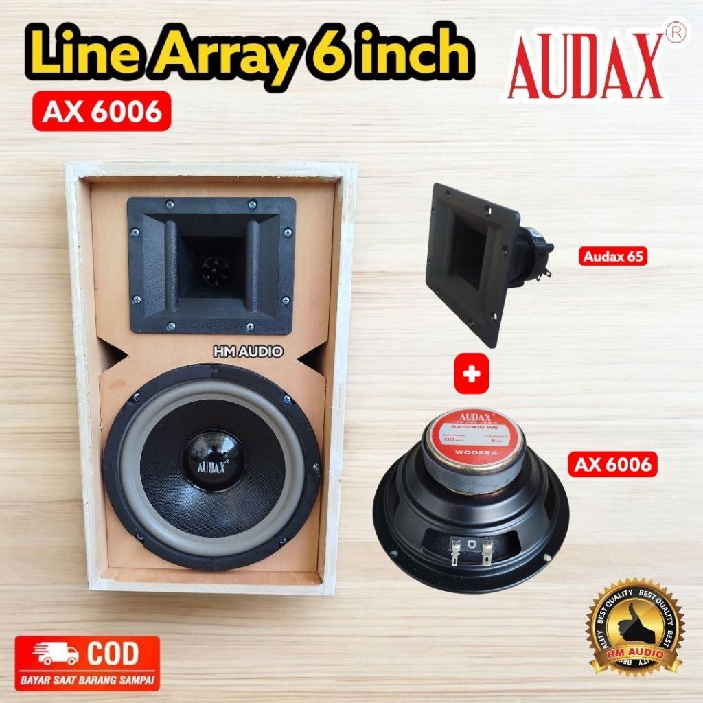 PAKET Box Line Array 6 inch Audax ax 6006 Single Tweeter Siap Pakai / Line Array 6 inch