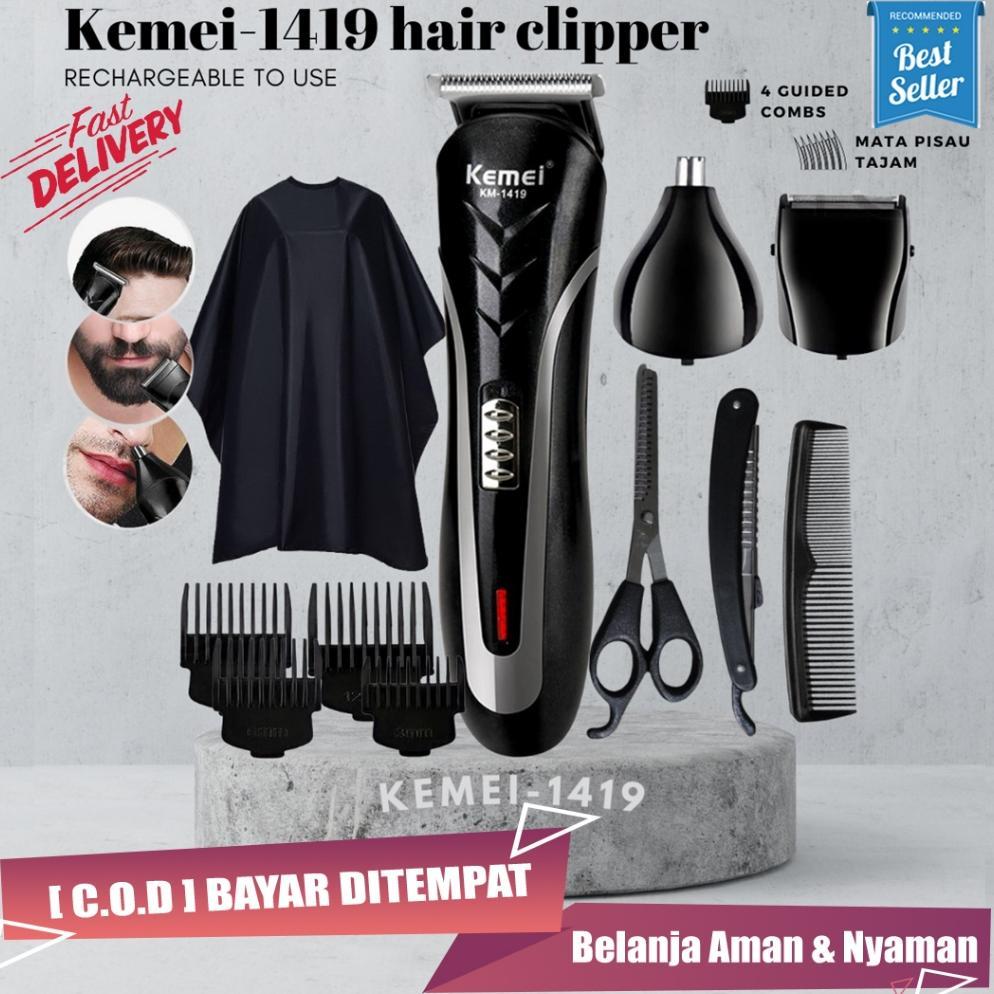 Alat Cukur Rambut Kemei 1419 Pencukur Rambut Elektrik Portable