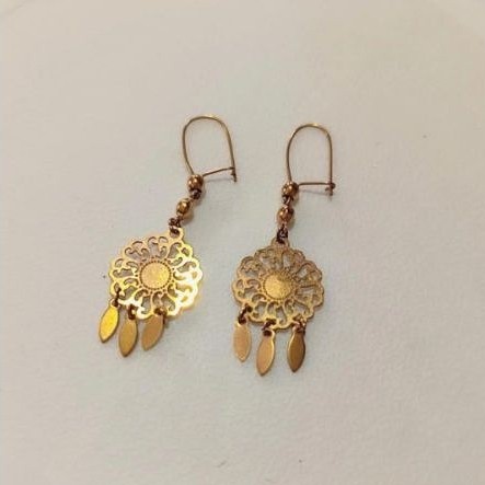 Anting Dubai titanium asli berlapis emas