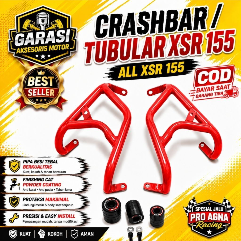CRASHBAR XSR TUBULAR XSR CRASHBAR XSR 155 TUBULAR YAMAHA XSRII 155 + JALU PRO AGNA RACING