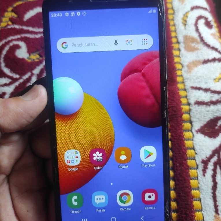 Di jual Hp Samsung A01 RAM 2/32 Barang Bagus Kondisi Normal siap pakai