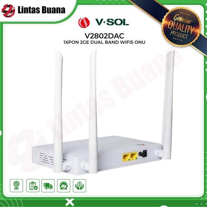 Promo VSOL Xpon ONU V2802DAC 1XPON 2GE DUAL BAND WIFI5 ONU Diskon