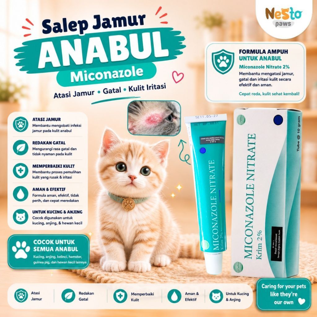 Salep Jamur Kucing Miconazole Obat Kudis Scabies Ampuh Aman Efektif Bisa Untuk Hewan Dan Manusia