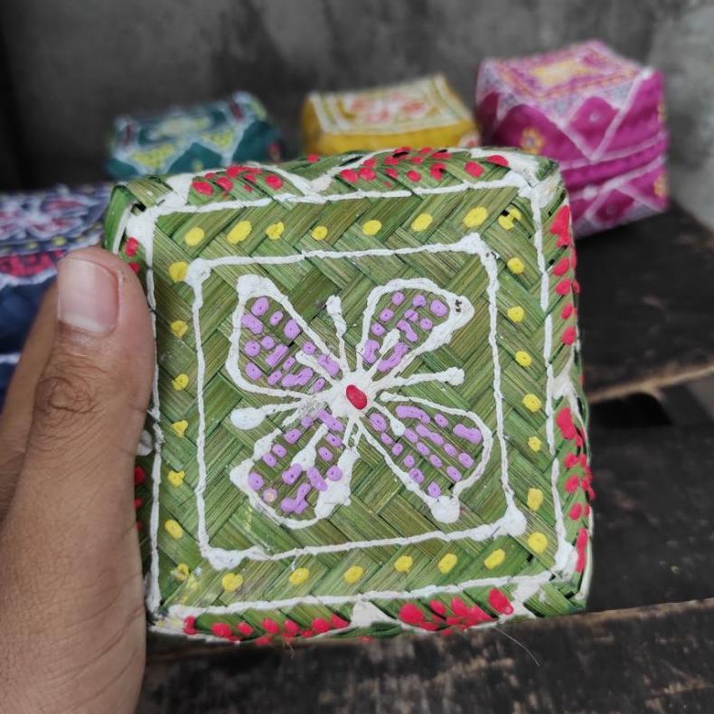 Sokasi Mini Warna Warni Isi 6 Pcs - Wadah Keranjang Bambu Warna Warni - Sokasi Mini - Tempat Bunga D
