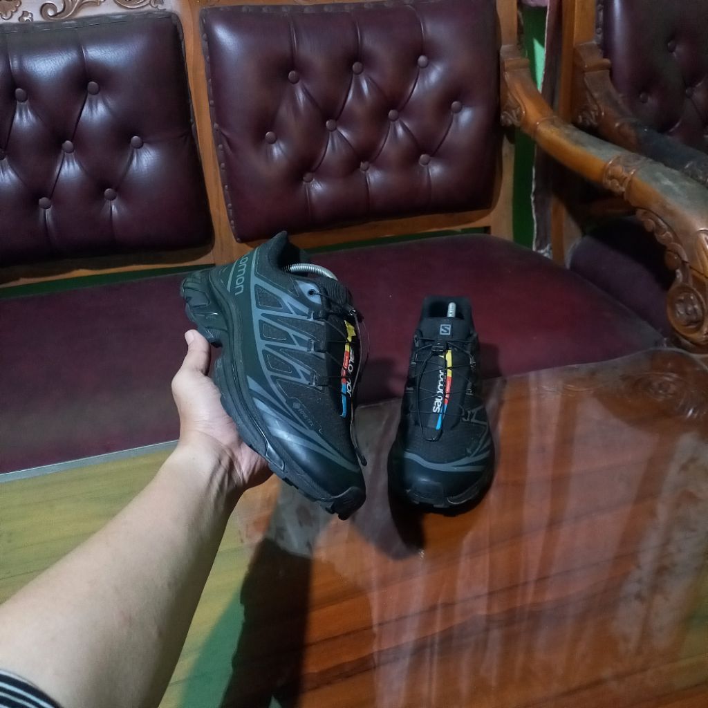 SALOMON XT-6 BLACK | SEPATU GUNUNG OUTDOOR HIKING TREKKING | SEPATU SKENA SECOND BRANDED
