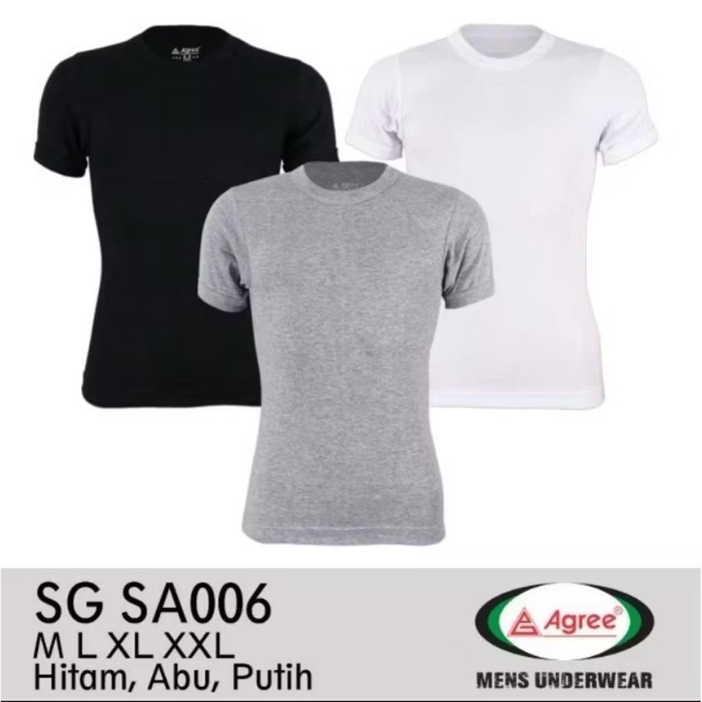 KAOS AGREE ORI 100 % / T-SHIRT AGREE / KAOS OBLONG AGREE / KAOS PUTIH DALEMAN / KAOS PUTIH