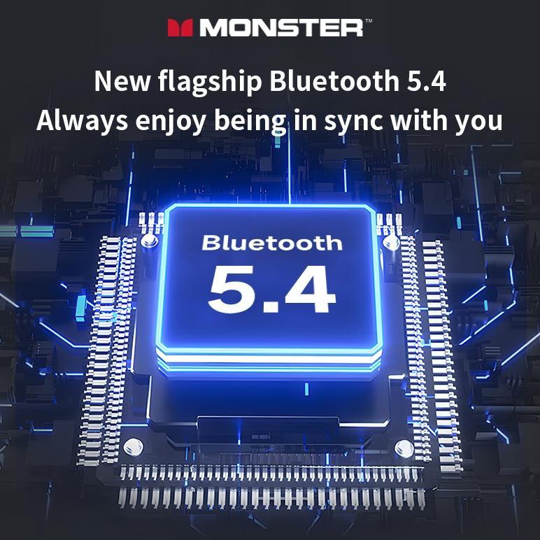 Value Pack Monster Mqt52 Tws Bluetooth 5.4 Earphone Wireless Dolby Atmos Bass Hd Call Ai Noise Cance