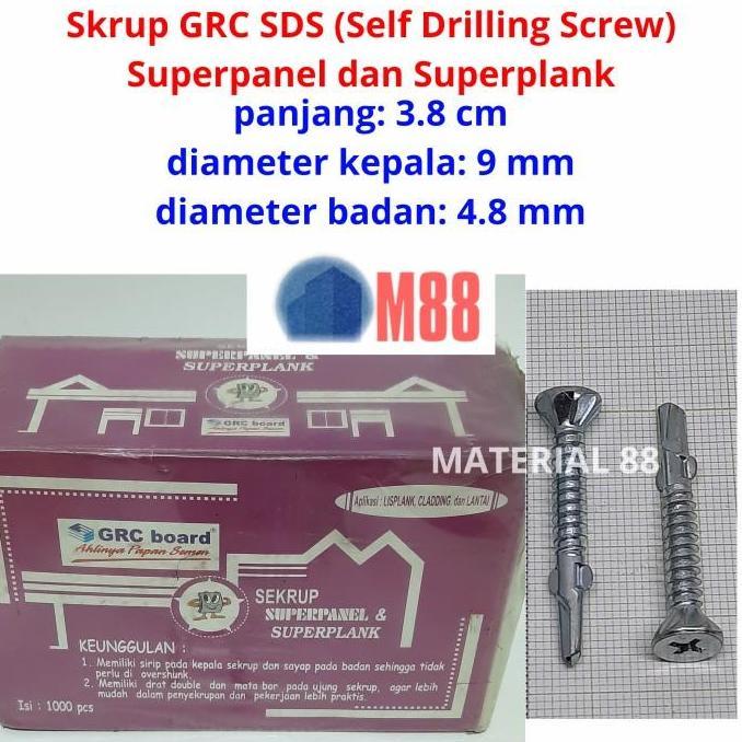 Skrup GRC ASLI SDS- per DUS -Kalsiboard Superpanel, Superplank Sekrup