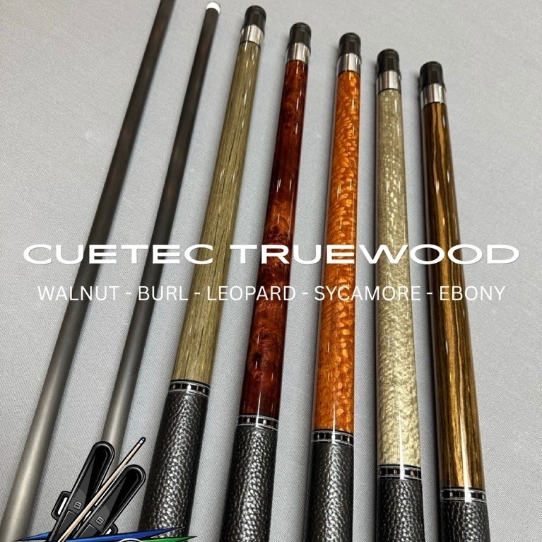 cuetec truewood 12.5mm leather wrap walnut mappa burl leopard sycamore ebony