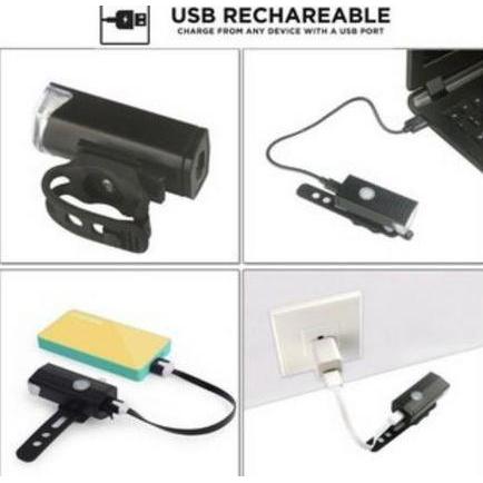 Portable Paket Lampu Sepeda depan + Belakang Strobo USB Mode Recharge Outdoor