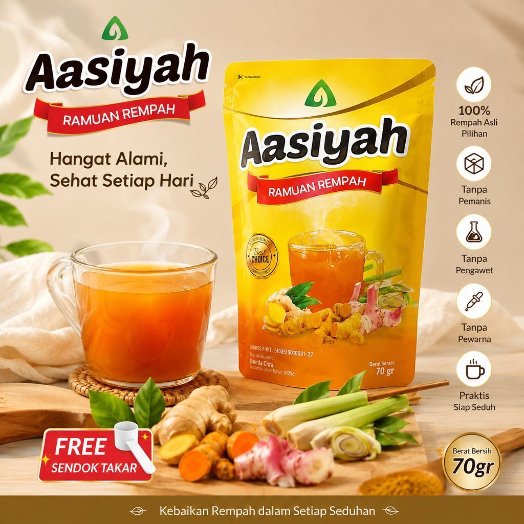 Aasiyah Ramuan Rempah 70GR | Jamu Seduh Rempah Asli | Minuman Herbal