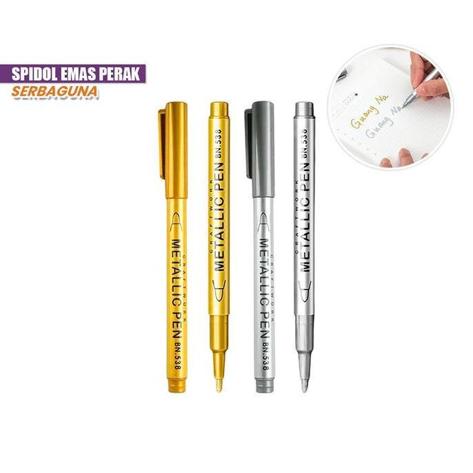 [COD] Tseloop A118 Spidol Permanen Emas Perak Waterproof Scrapbook Pen Spidol Tinta Metalik Serbagun