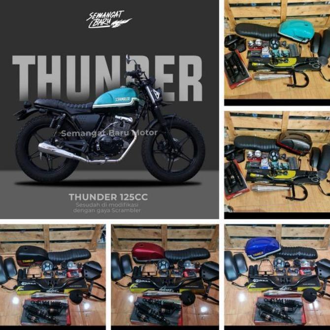 PAKET JAPSTYLE SCRAMBLER THUNDER125 MEGAPRO TER PAKET SCRAMBLER KUALITAS BAGUS FULLSET