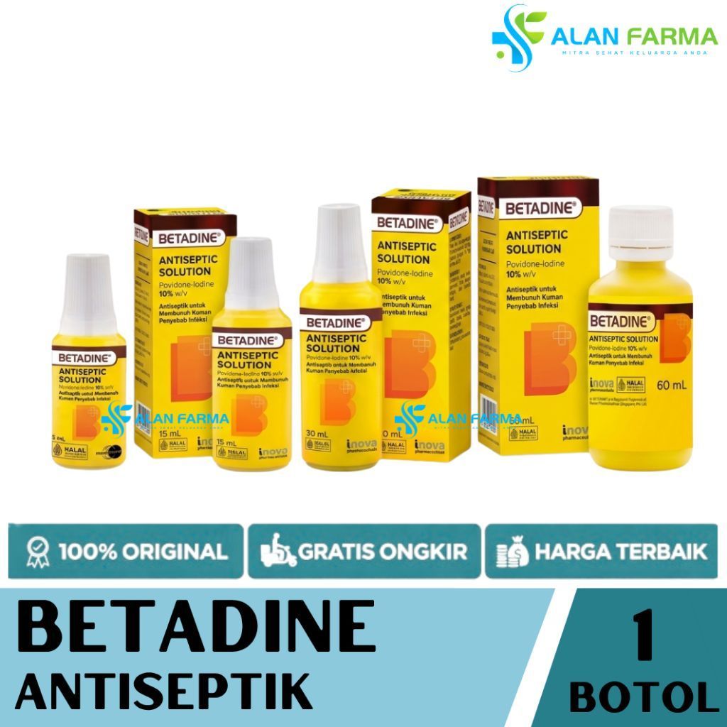 Betadine Solution | Betadine Antiseptik Luka | Cairan Antiseptik Betadine