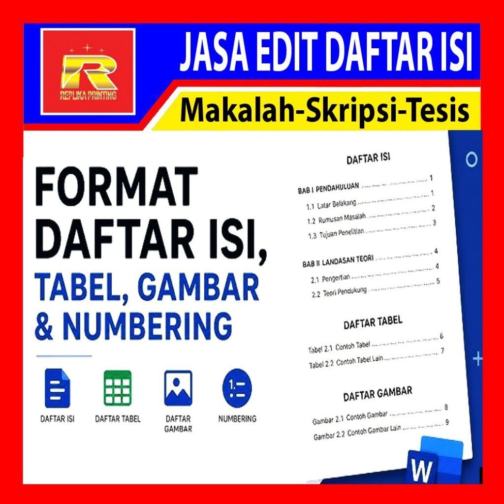 Jasa Edit Daftar Isi Skripsi Tesis Layanan 24 Jam